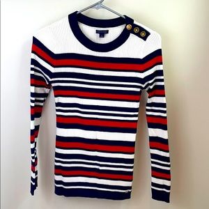 Tommy Hilfiger stripped sweater w/golden buttons